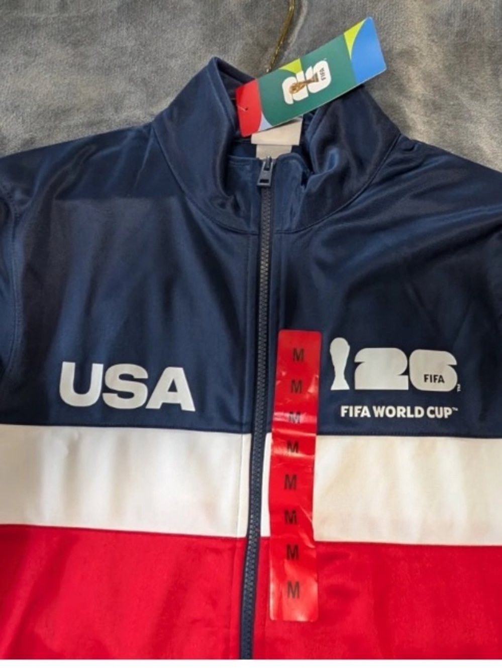 USA FIFA World Cup Men's Zip-Up Track Jacket - Navy/White/Red - Picture 6 of 6